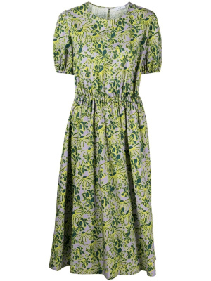 

Floral-print short-sleeved midi dress, PS Paul Smith Floral-print short-sleeved midi dress