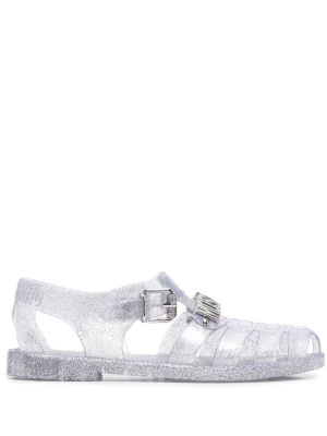 

Logo side-buckle sandals, Moschino Logo side-buckle sandals