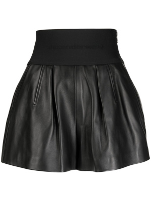 

Logo-waistband leather shorts, Alexander Wang Logo-waistband leather shorts