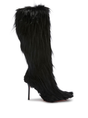 

100mm faux-fur stiletto boots, Heron Preston 100mm faux-fur stiletto boots