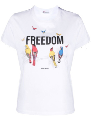 

Slogan-print short-sleeved T-shirt, RED Valentino Slogan-print short-sleeved T-shirt