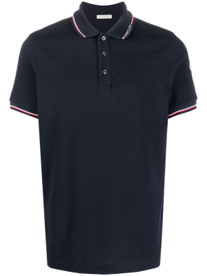 

Logo stripe-tipping polo shirt, Moncler Logo stripe-tipping polo shirt