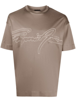 

Logo-embroidered short-sleeve T-shirt, Emporio Armani Logo-embroidered short-sleeve T-shirt