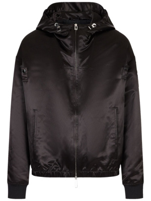 

Slouchy-hood satin-finish jacket, Emporio Armani Slouchy-hood satin-finish jacket
