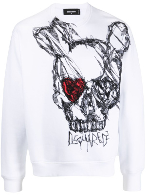 

Skull-print cotton sweatshirt, Dsquared2 Skull-print cotton sweatshirt