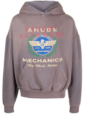 

Desert logo-print cotton hoodie, Rhude Desert logo-print cotton hoodie