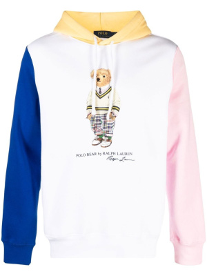 

Contrast-panel teddy-bear hoodie, Polo Ralph Lauren Contrast-panel teddy-bear hoodie