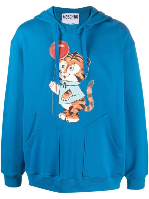 

Graphic print drawstring hoodie, Moschino Graphic print drawstring hoodie