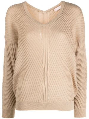 

Ribbed-knit V-neck jumper, LIU JO Ribbed-knit V-neck jumper