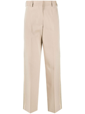 

Crochet-stripe cotton trousers, Palm Angels Crochet-stripe cotton trousers