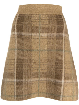 

Checked intarsia-knit skirt, Polo Ralph Lauren Checked intarsia-knit skirt