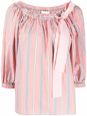 

Off-shoulder striped blouse, See by Chloé Off-shoulder striped blouse