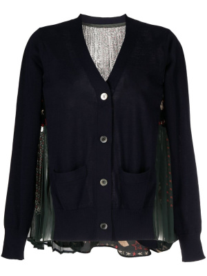 

Graffiti-print V-neck cardigan, Sacai Graffiti-print V-neck cardigan