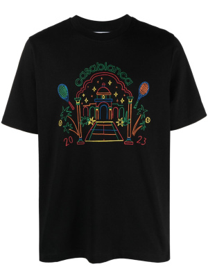 

Rainbow Crayon Temple organic-cotton T-shirt, Casablanca Rainbow Crayon Temple organic-cotton T-shirt