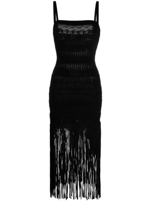 

Crochet fringed midi dress, SANDRO Crochet fringed midi dress