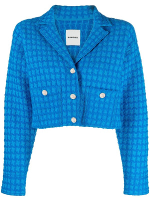 

Houndstooth-pattern cropped jacket, SANDRO Houndstooth-pattern cropped jacket