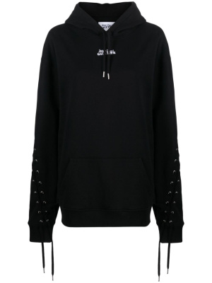 

Logo-print lace-up cotton hoodie, Jean Paul Gaultier Logo-print lace-up cotton hoodie