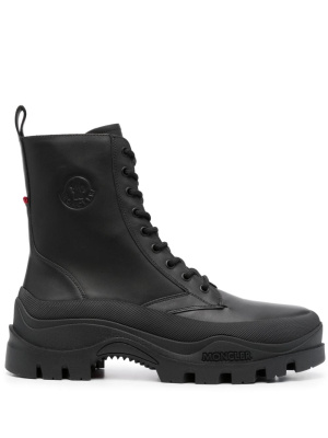 

Logo-debossed leather boots, Moncler Logo-debossed leather boots