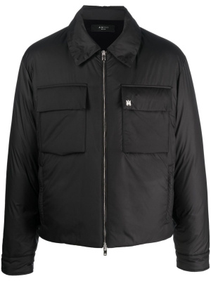 

Logo-print zip-up shirt jacket, AMIRI Logo-print zip-up shirt jacket