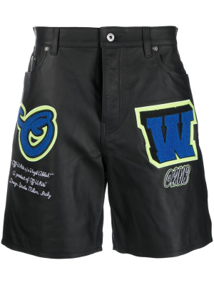 

Logo-patch leather shorts, Off-White Logo-patch leather shorts