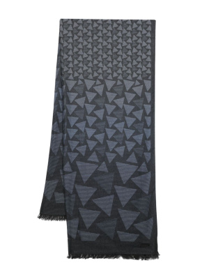 

Geometric-print frayed scarf, Emporio Armani Geometric-print frayed scarf
