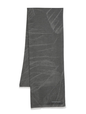 

Logo-embroidered jacquard scarf, Emporio Armani Logo-embroidered jacquard scarf