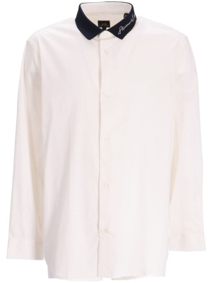 

Contrasting-collar stretch-cotton shirt, Armani Exchange Contrasting-collar stretch-cotton shirt