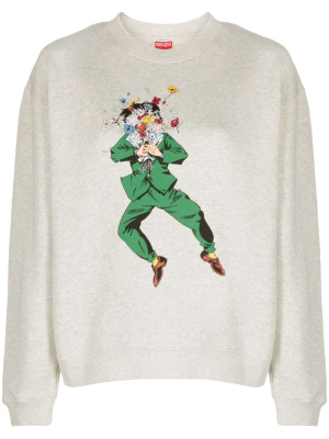 

Cartoon-print cotton sweatshirt, Kenzo Cartoon-print cotton sweatshirt