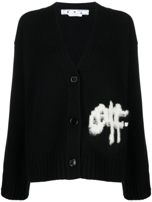 

Logo-intarsia knit cardigan, Off-White Logo-intarsia knit cardigan