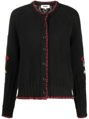 

Lotus graphic-print cardigan, YMC Lotus graphic-print cardigan