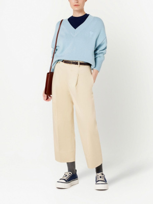 

Cropped tapered trousers, AMI Paris Cropped tapered trousers