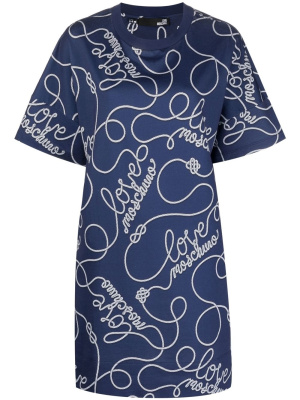 

Rope logo-print T-shirt dress, Love Moschino Rope logo-print T-shirt dress