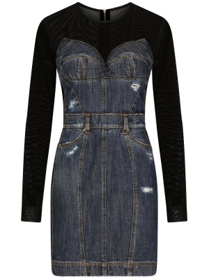 

Long-sleeve denim minidress, Dolce & Gabbana Long-sleeve denim minidress