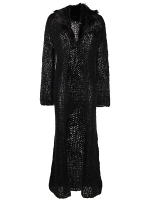 

Faux fur-trim knitted cardigan, MISBHV Faux fur-trim knitted cardigan