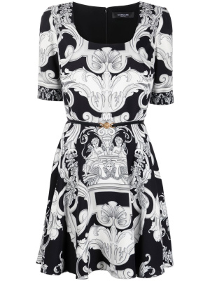 

Silver Baroque mini dress, Versace Silver Baroque mini dress