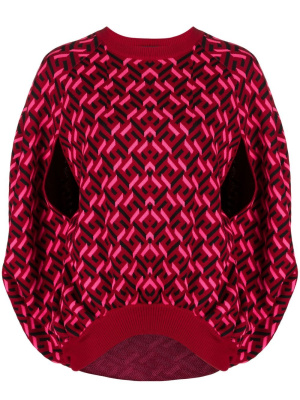 

La Greca jacquard cape, Versace La Greca jacquard cape