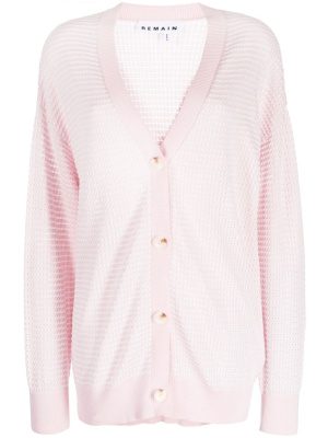 

Open-knit V-neck cardigan, REMAIN Open-knit V-neck cardigan
