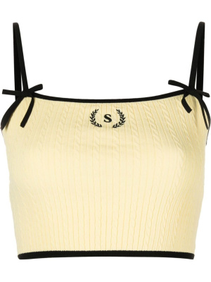 

Logo-embroidered knit crop top, SANDRO Logo-embroidered knit crop top