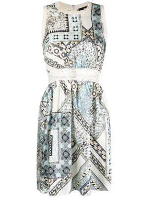 

Patchwork print embroidered minidress, ETRO Patchwork print embroidered minidress