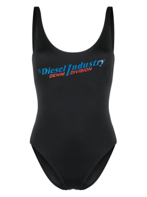 

Scoop-back logo-print swimsuit, Diesel Scoop-back logo-print swimsuit