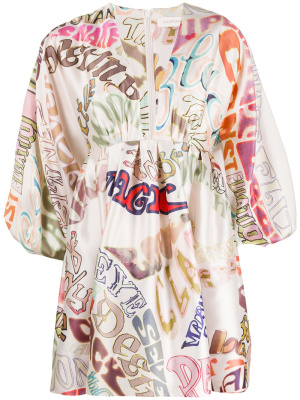 

Ladybeetle Word-print mini dress, ZIMMERMANN Ladybeetle Word-print mini dress