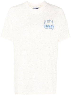 

Logo-print organic-cotton T-shirt, GANNI Logo-print organic-cotton T-shirt