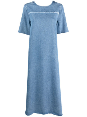 

Scoop-back denim midi dress, GANNI Scoop-back denim midi dress