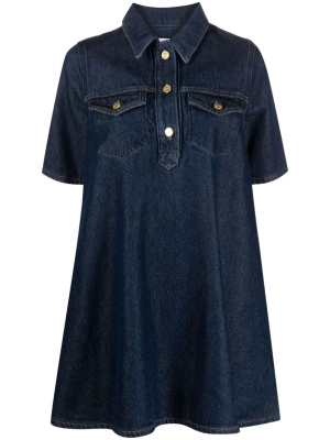 

Shift-style denim minidress, GANNI Shift-style denim minidress