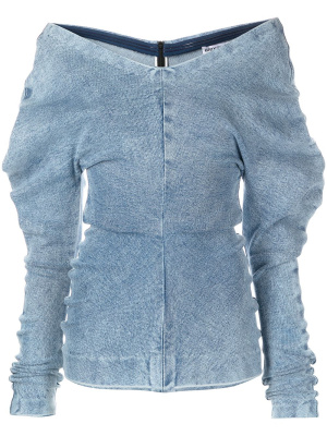 

Off-shoulder denim top, Alexander Wang Off-shoulder denim top