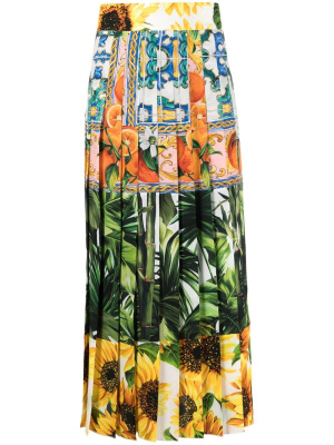 

Mix-print pleated skirt, Dolce & Gabbana Mix-print pleated skirt