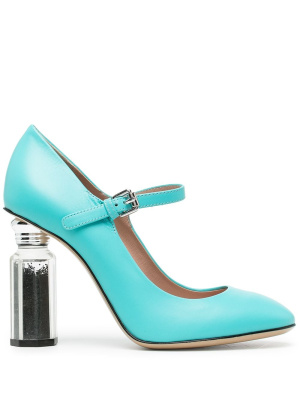 

Mirrored-heel leather sandals, Moschino Mirrored-heel leather sandals