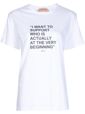 

Slogan-print cotton T-shirt, Nº21 Slogan-print cotton T-shirt