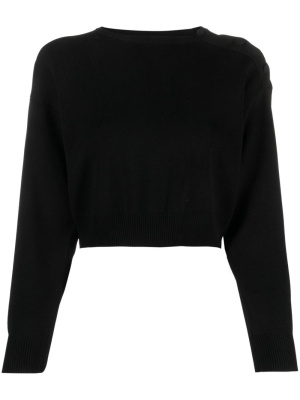 

Fine-knit cropped sweatshirt, Yves Salomon Fine-knit cropped sweatshirt