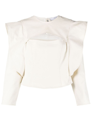 

Cut-out ruffled-detailing crop top, IRO Cut-out ruffled-detailing crop top